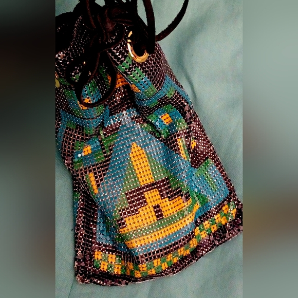 RARE TORY BURCH METAL DRAWSTRING SHOULDER BAG - Picture 10 of 11